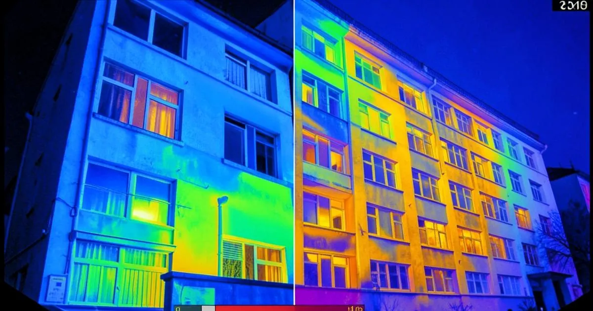 Thermographie des déperditions de chaleur d’un immeuble à Troyes